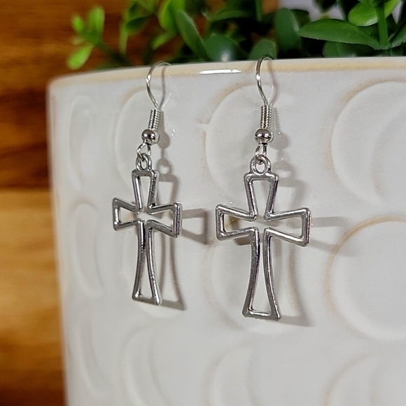🔥LAST PAIR🔥 LENTEN CROSS DROP EARRINGS - Picture 1 of 7